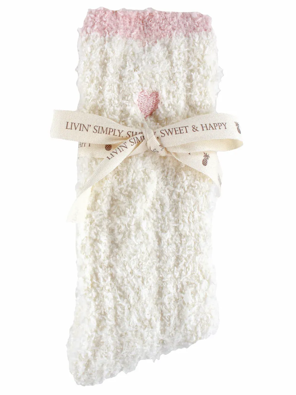 Simply Southern Soft &amp; Cozy Heart Socks - White