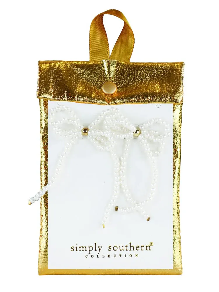 Simply Southern Bow Earrings - Pearl