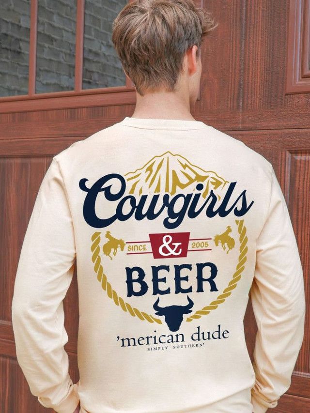 XLARGE SIMPLY SOUTHERN COWGIRLS &amp; BEER UNISEX FIT LONG SLEEVE TSHIRT - XL