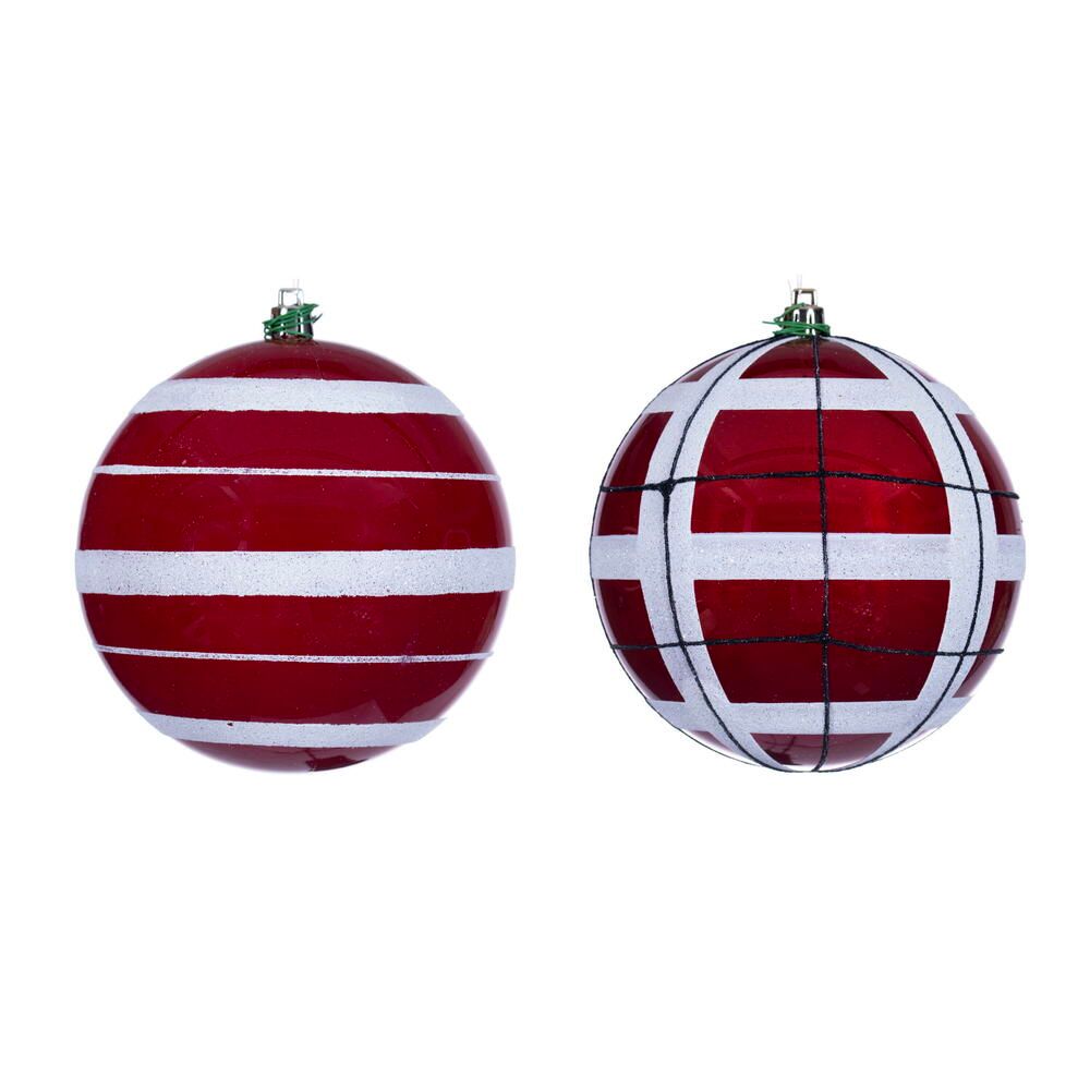 4.75&quot; Red Ball Glitter Ornament