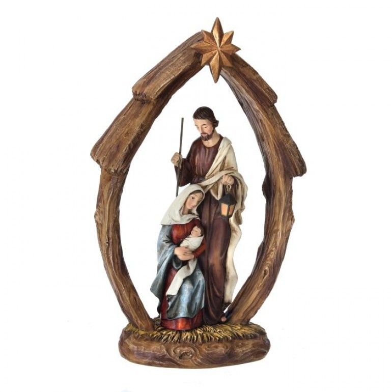 12&quot; Resin Holy Family In Arch With Star