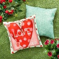Vintage Valentine 18in Interchangeable Pillow Cover