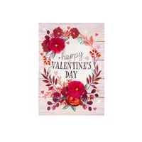 Floral Happy Valentines Day Applique Garden Flag