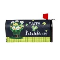 Happy St. Patricks Day Floral Hat Mailbox Cover