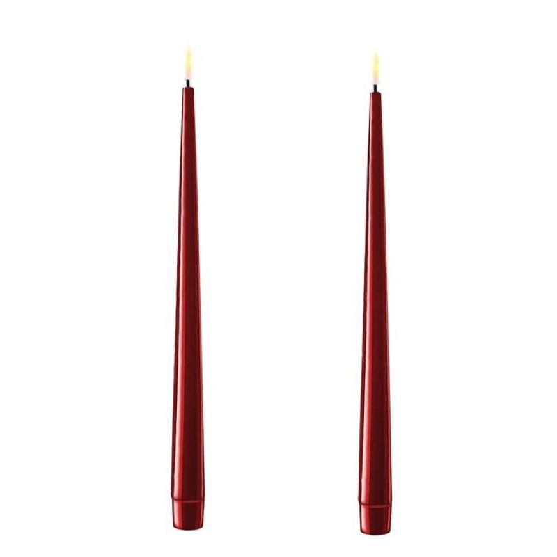 11&quot; Bourgogne (Dark Burgundy) LED Shiny Taper Candles