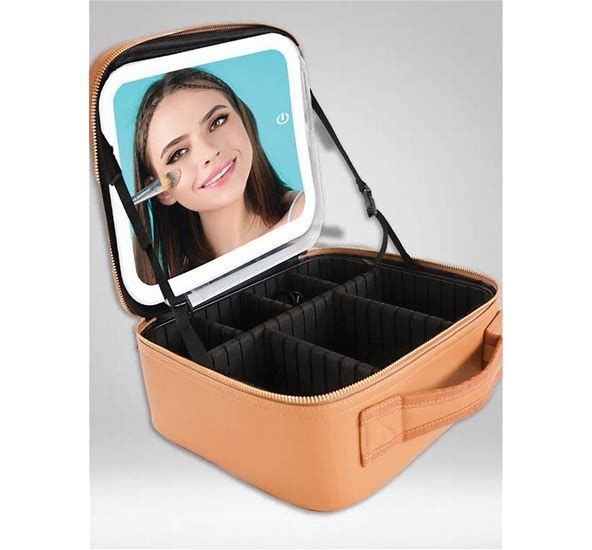 Simply Southern Leather LED Lighted Cozumel Travel Case - Chai