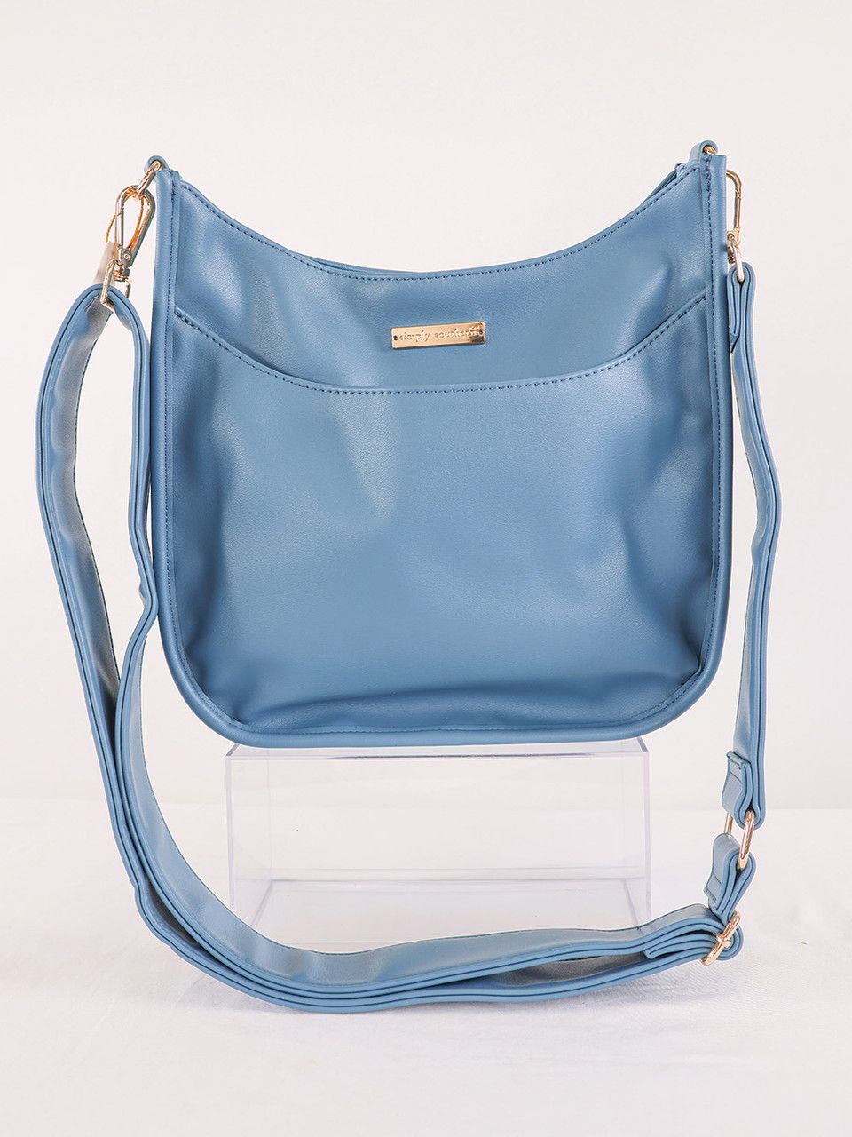 Simply Southern Leather Malibu Crossbody Purse - Azur