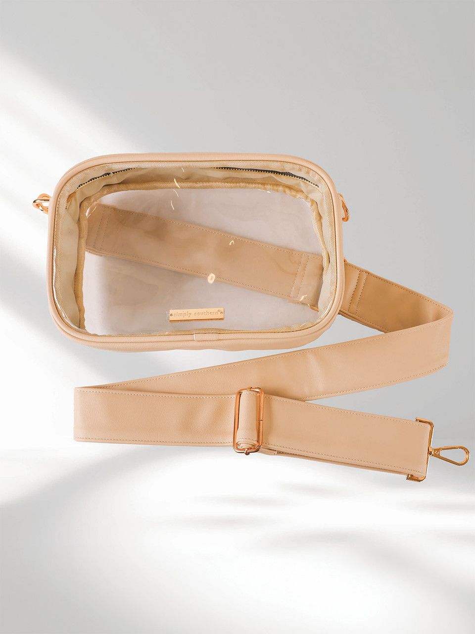 Simply Southern Leather Stadium Crossbody Bag - Cream
