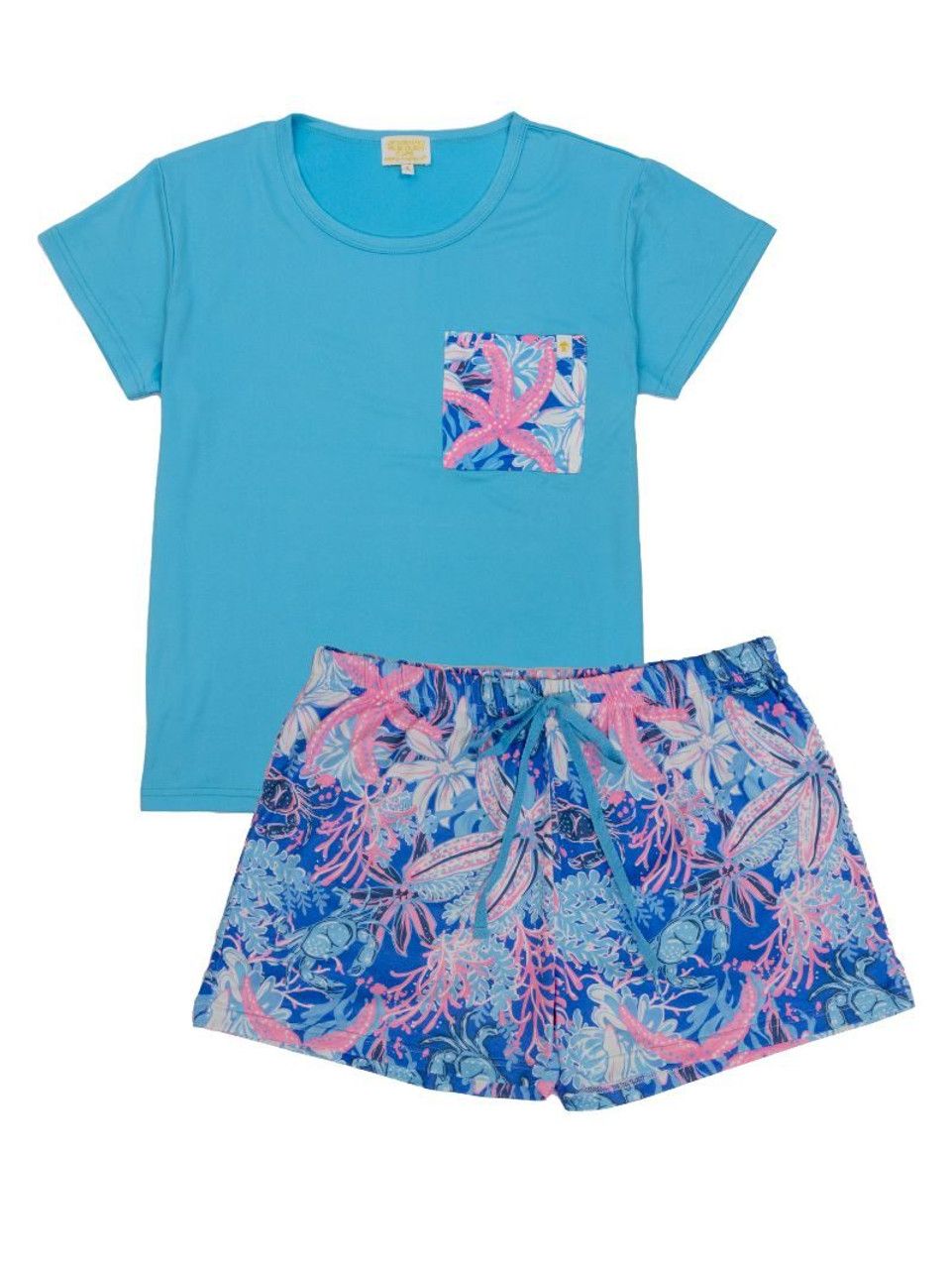 Simply Southern PJ Tshirt Set - Reef - Large