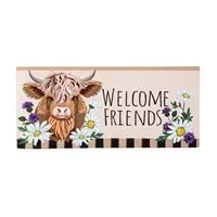 Highland Cow Welcome Friends Sassafras Switch Mat