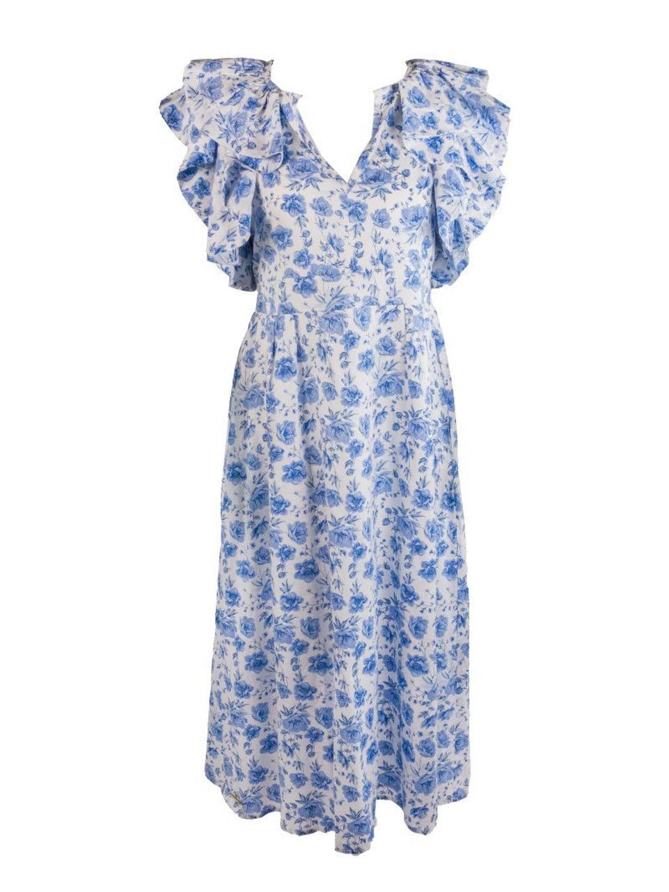 Simply Southern Bluebuds Ruffle Maxi Dress - Medium