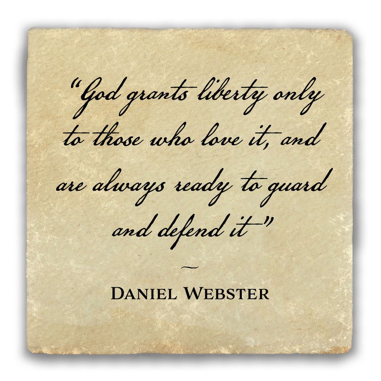 God Grants Liberty Tumbled Stone Coaster By Nelson Fine Arts
