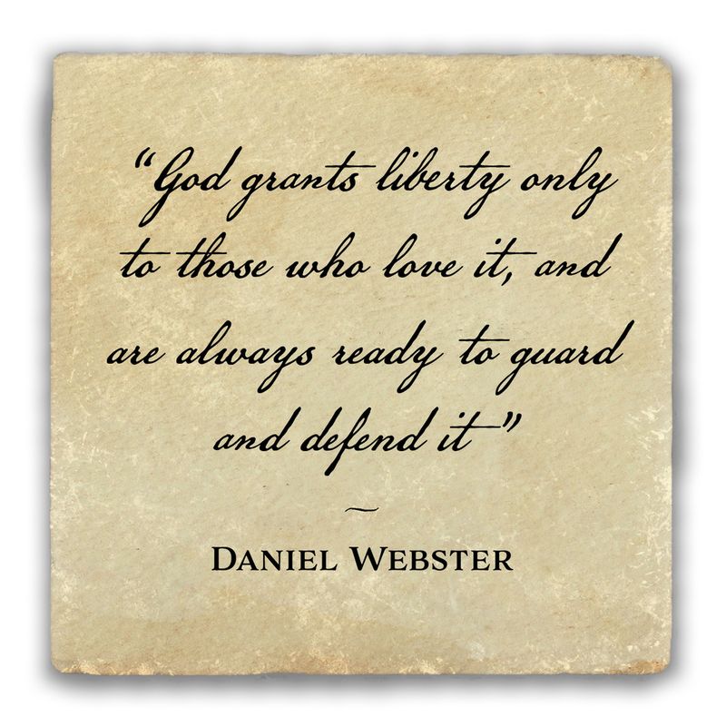 God Grants Liberty Tumbled Stone Coaster By Nelson Fine Arts