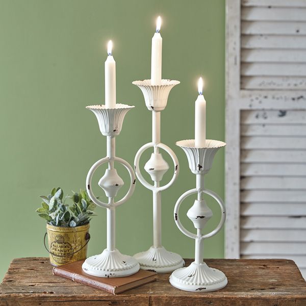 Set Of Three Evelyn Taper Candle Holders