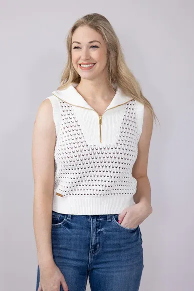 Simply Southern Ivory Sweater Vest - XLarge