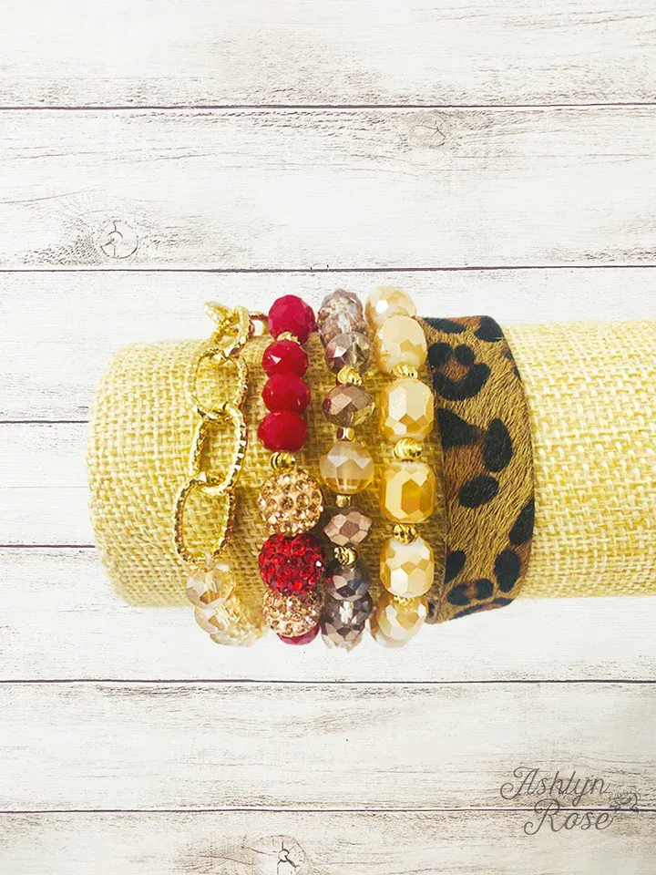 So Fierce Red Bracelet Set