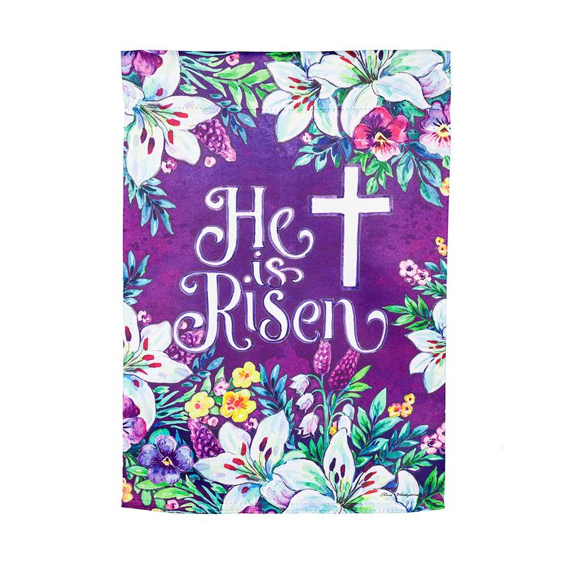 Spring Flowers Easter Cross Garden Suede Flag