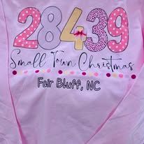 Small - Pink Fair Bluff Small Town Christmas Long Sleeve Shirt