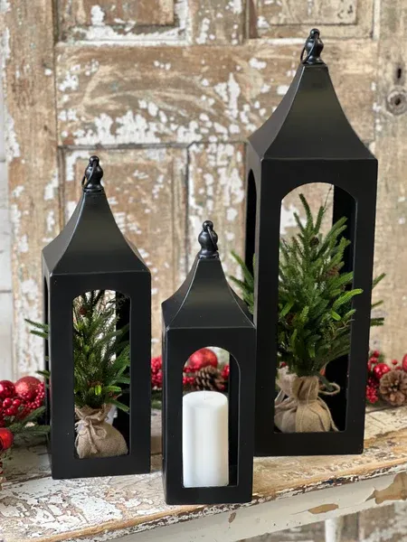 Juliette Lanterns Set Of 3 - Black
