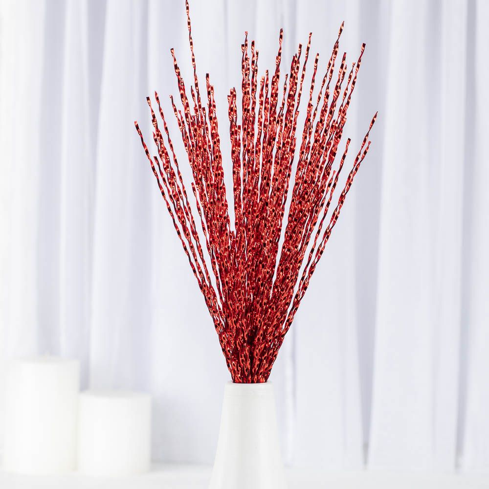 22&quot; Metallic Twist Spray - Red