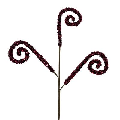 29" Velvet Sequin Curl Spray - Burgundy