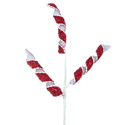 32&quot; Santa&#39;s Sequin Twist Spray - Red/White