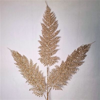 32&quot; Shimmery Glitter Fern Spray - Champagne
