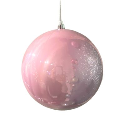 4&quot; Candy Apple Finish Ball Ornament - Light Pink