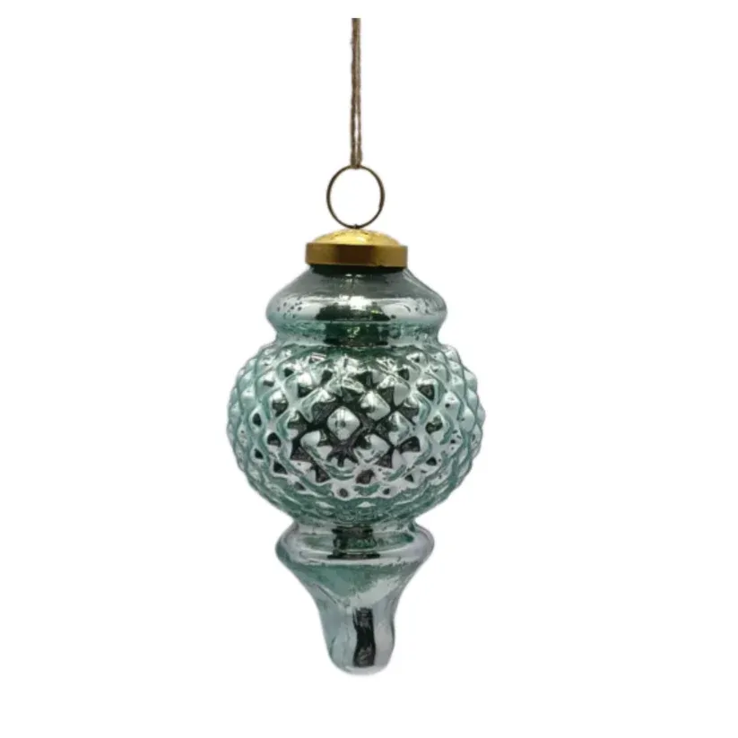 5&quot; Glass Finial Ornament - Aqua