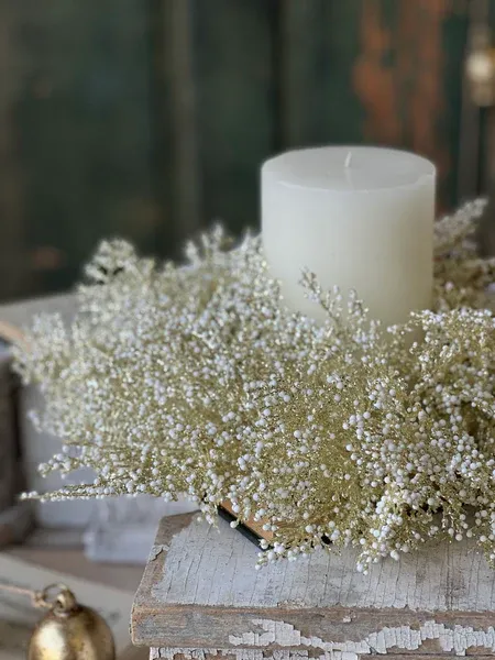 6&quot; Bedazzle Berry Cypress Candle Ring / Wreath