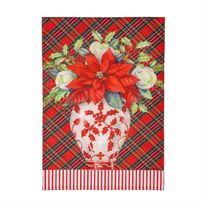 Chinoiserie Christmas Burlap Garden Flag