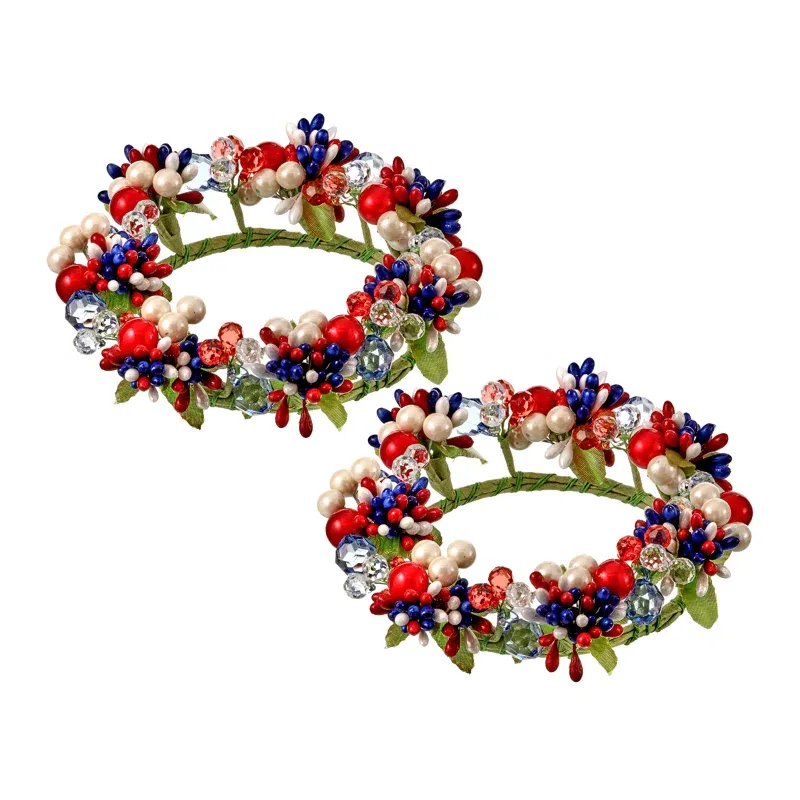 6" Independence Acrylic / Berry Candlering 4" D