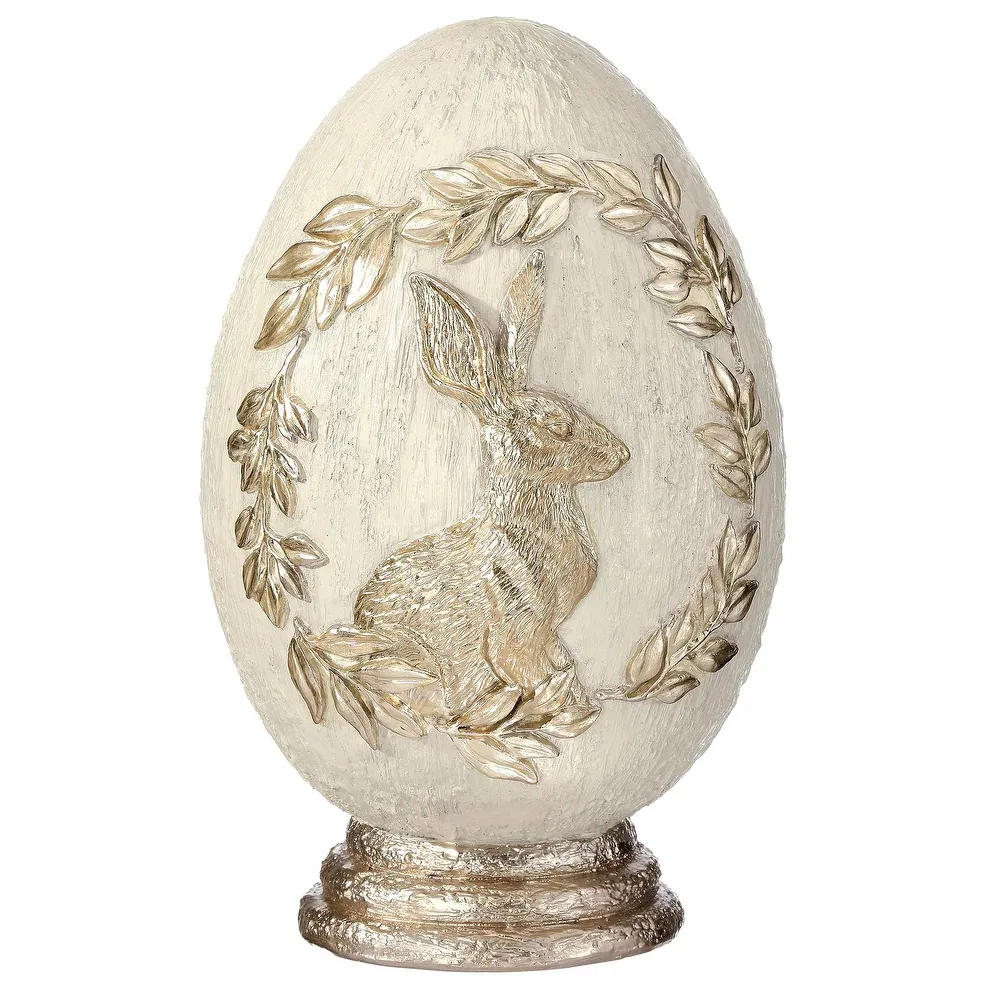 8.5" Resin Royal Egg With Bunny