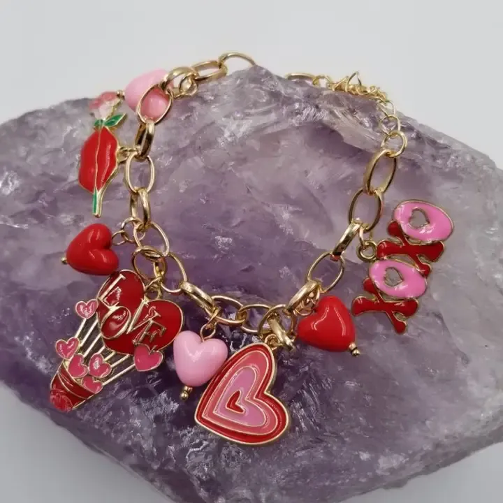 Love XOXO Heart Charm Bracelet