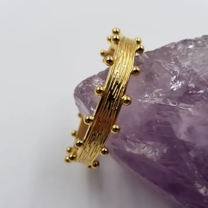 18K Gold Plated Studded Cuff Bracelet