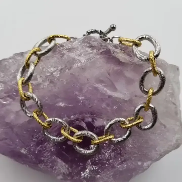 18K Plated Gold and Silver Victorian Bracelet