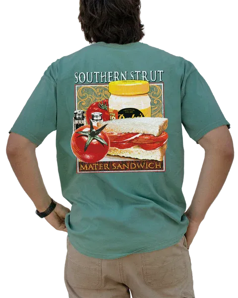 Southern Strut Seafoam T-Shirt With Mater Sandwich - XXLarge