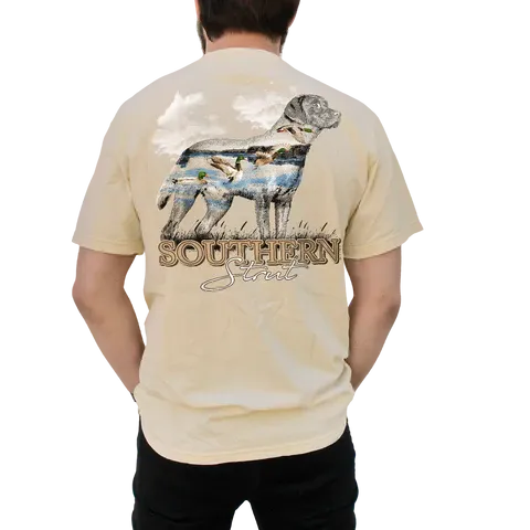 Southern Strut Ivory T-Shirt With Lab Silhouette - Large