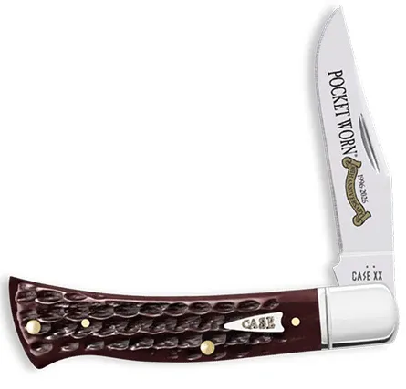 Pocket Worn Mahogany Bone Corn Cob Jig Case Axe Handle - BR61135 SS
