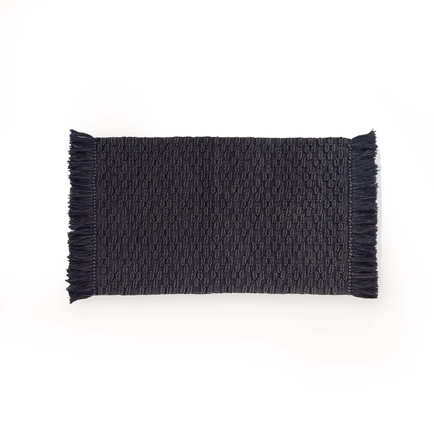 Diamond Cotton Floor Mat, Color: Charcoal