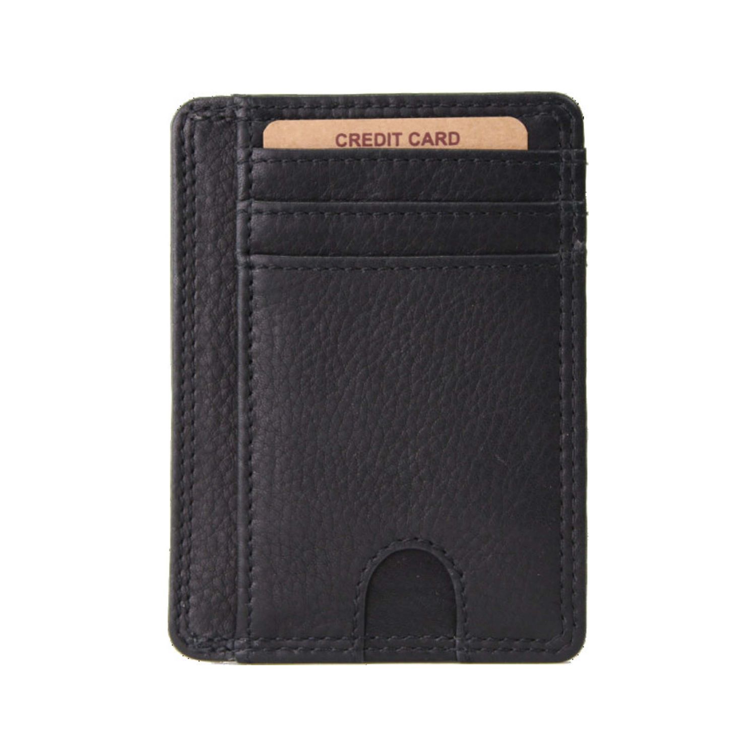 Leather Credit Cardholder , Color: Black