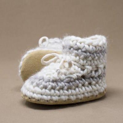 Slipper - Cream with Stripe