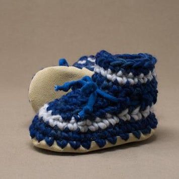 Slipper - Blue with Stripe