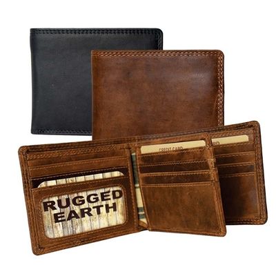 Leather Billfold Wallet with Centre Card Flap