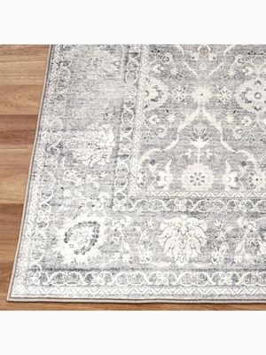 Noor Vintage - Silver Ivory Washable Rug