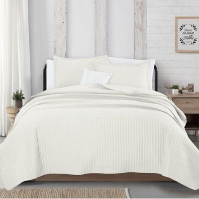 Waffle Ivory Quilt &amp; Shams