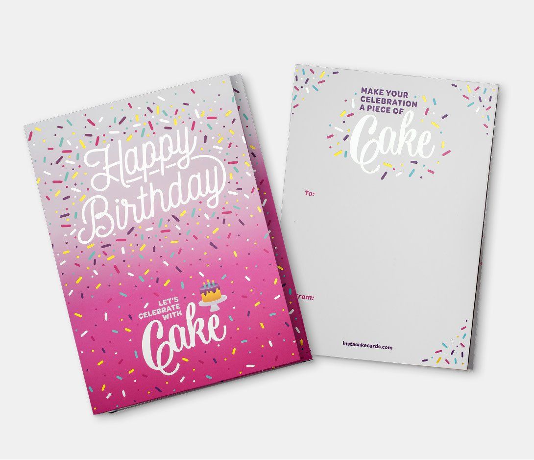 Happy Birthday Pink Cake Card