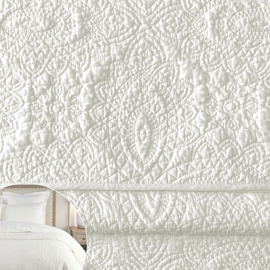 Aida Ivory Quilt &amp; Shams