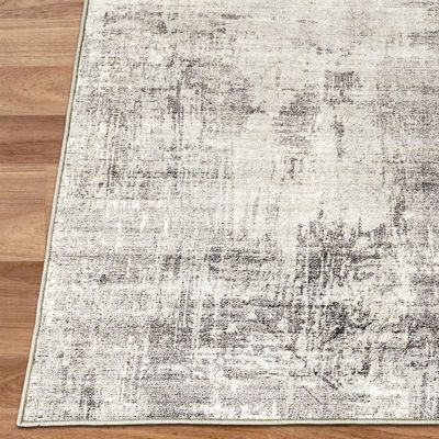 Quinn Abstract- Beige Gray Ivory Washable Rug