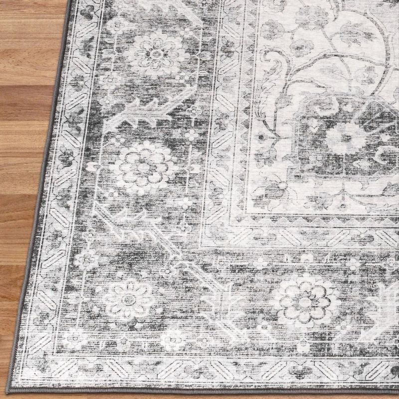 Joy Boho Gray Washable Rug